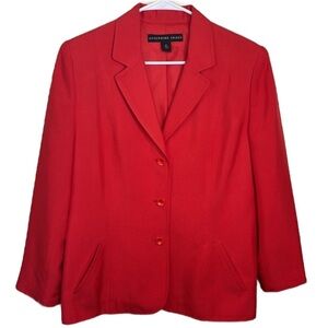 Josephine Chaus Red 100% Silk Blazer Jacket 12